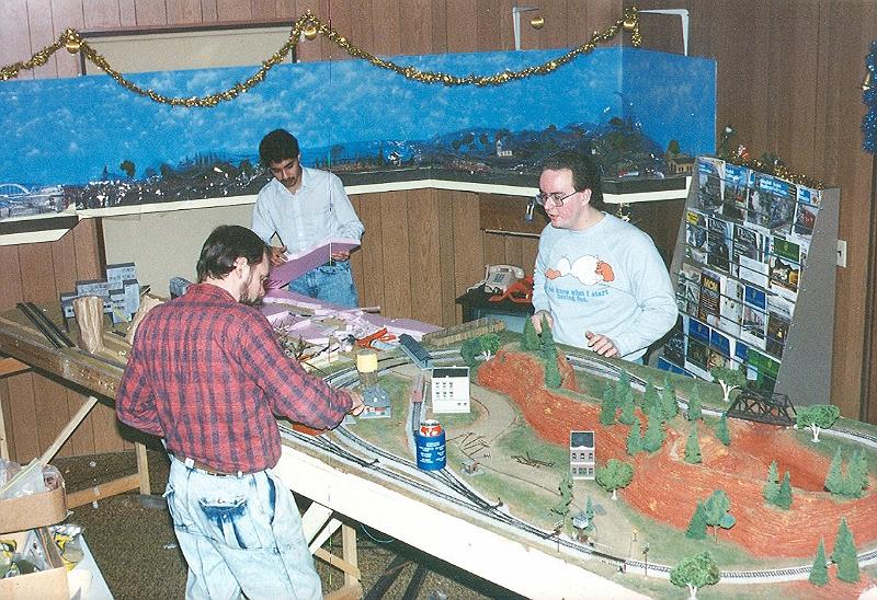 scan0018.jpg - Building the mining module with the N Scale layout in the background