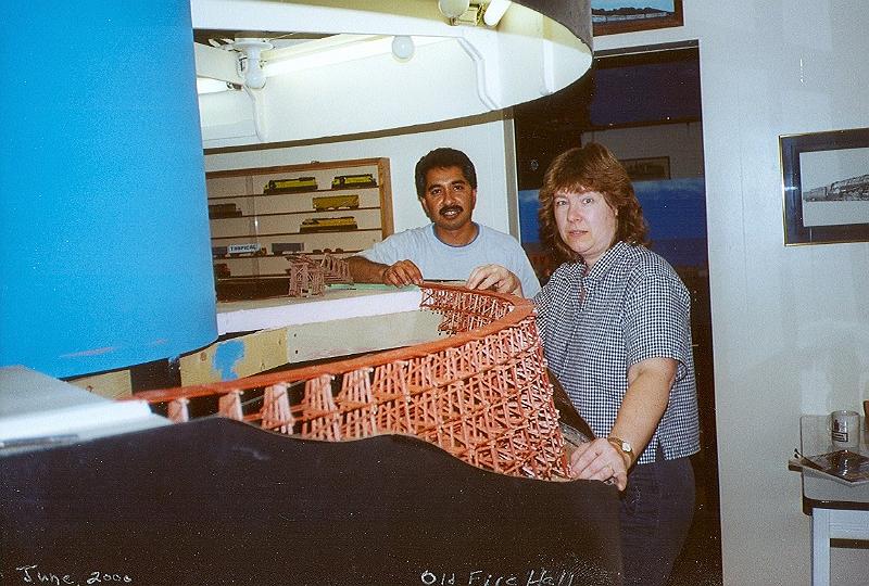 scan0035.jpg - The trestle in place on the last and final layout at the old Fire Hall.